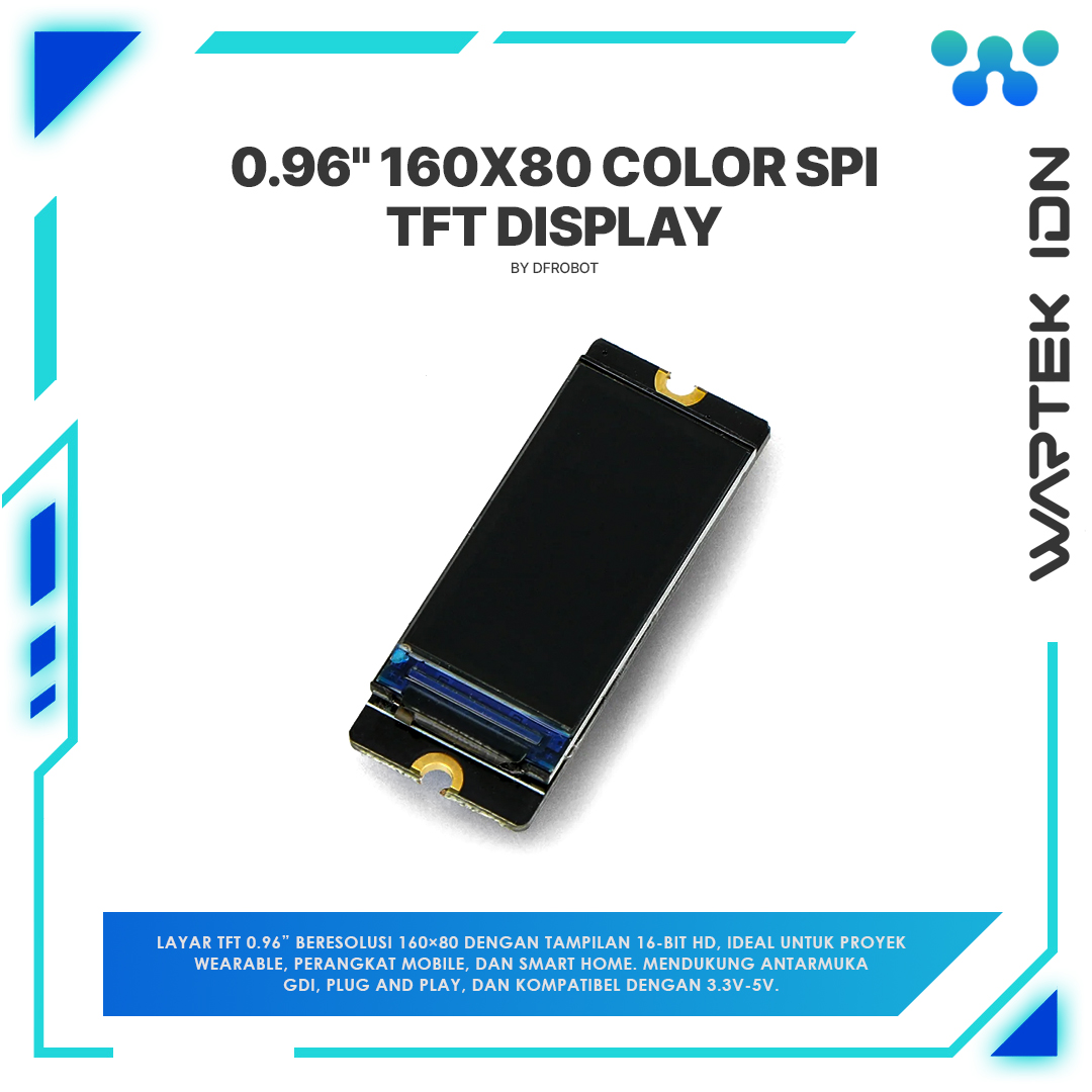 0.96" 160x80 Color SPI TFT Display By DFRobot
